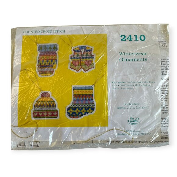 Winterwear Ornaments Cross Stitch Kit Creative Circle Canada Vintage - Picture 1 of 4